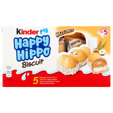 Kinder Happy Hippo Milk Chocolate and Hazelnut Biscuits 5 Pack 103.5g
