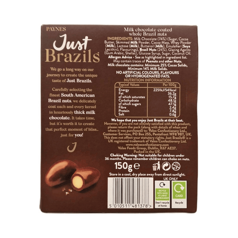Paynes Milk Chocolate Brazil Nuts 150g