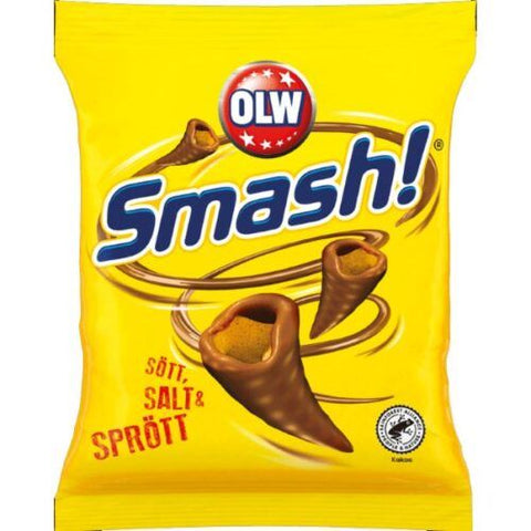 OLW, Smash Norwegian Chocolate Covered Corn Snack 100g