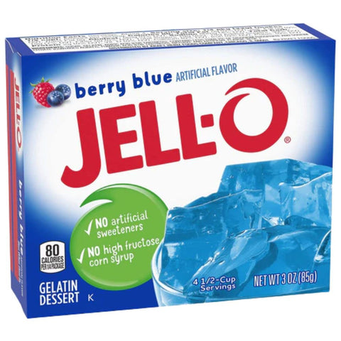 Jello Berry Blue Gelatin Dessert Jell-O 3oz 85g American Jelly Jello