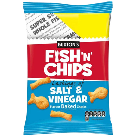 Burton's Fish 'N' Chips Lashings of Salt & Vinegar Flavour Baked Snacks 110g